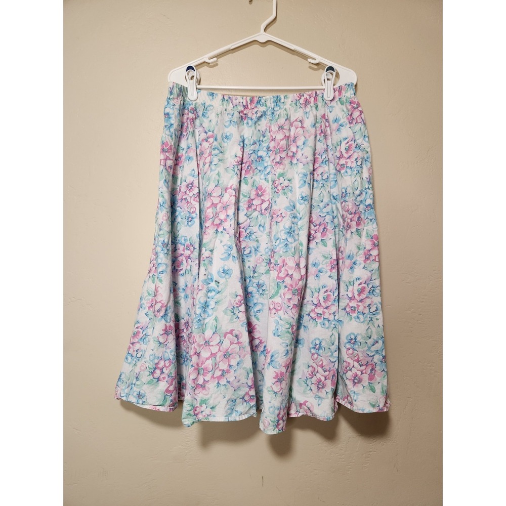 Vintage‎ Tumbleweeds Cotton Skirt White Floral Size XL